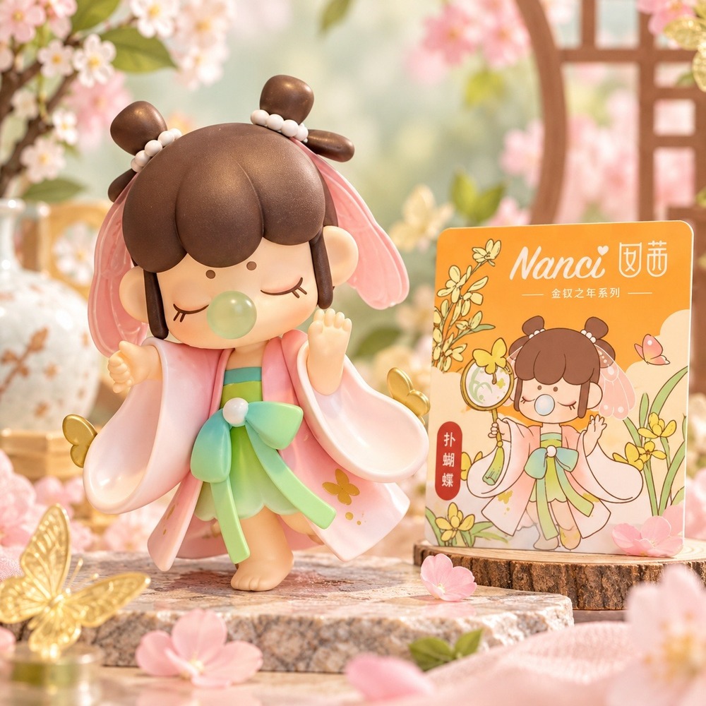 New Nanci Chasing Butterflies Blind Box Figure Golden Hairpin Years Series